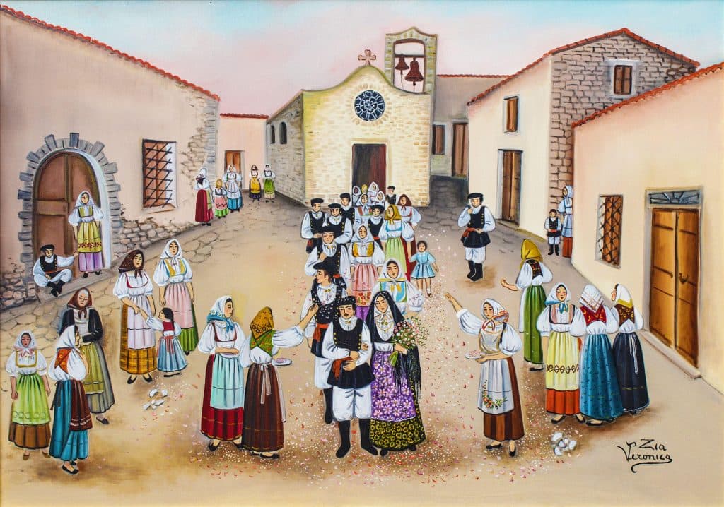 Il matrimonio, olio su tela, 100x70 cm