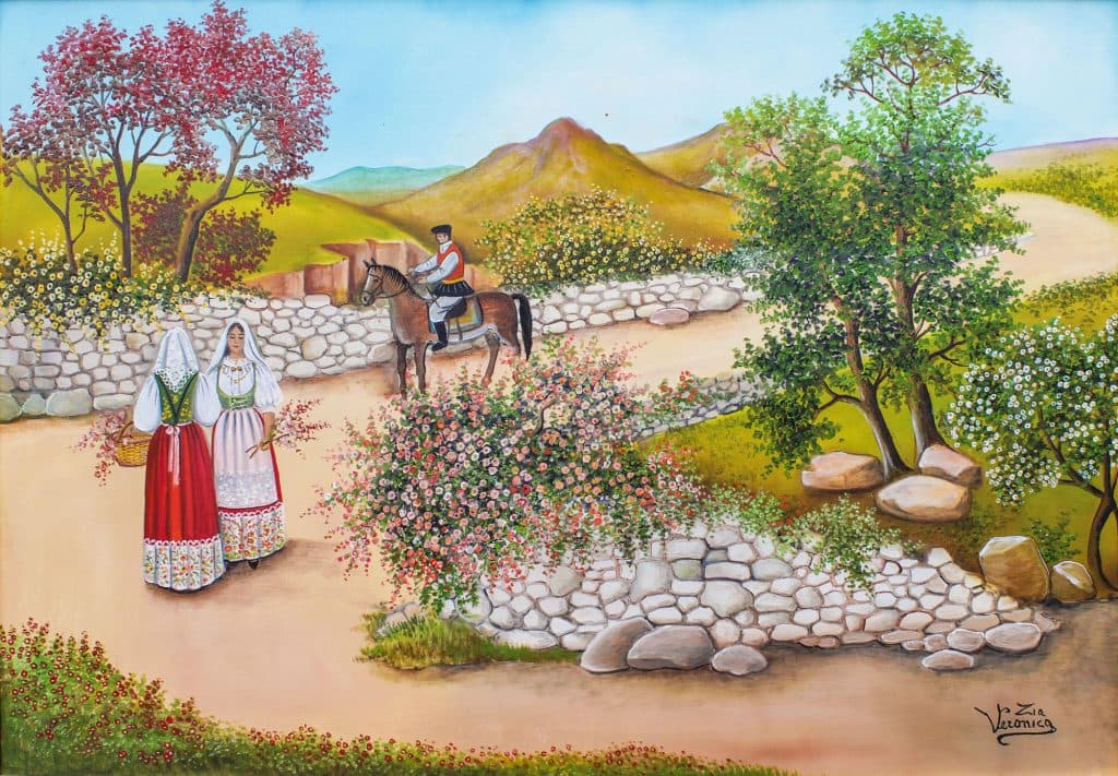 La passeggiata, olio su tela, 100x70 cm