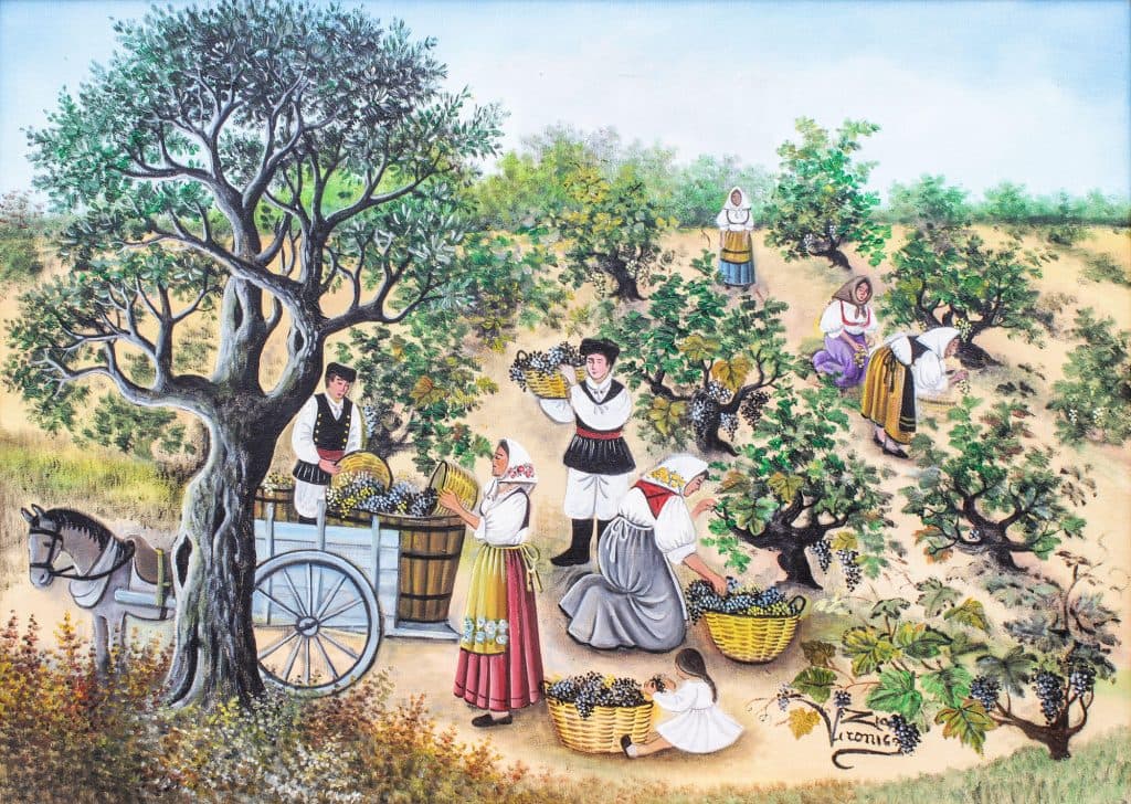 La vendemmia, olio su tela, 70x50 cm