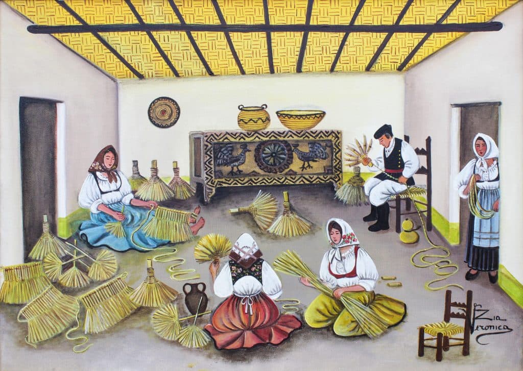 L’artigianato di scope, olio su tela, 70x50 cm