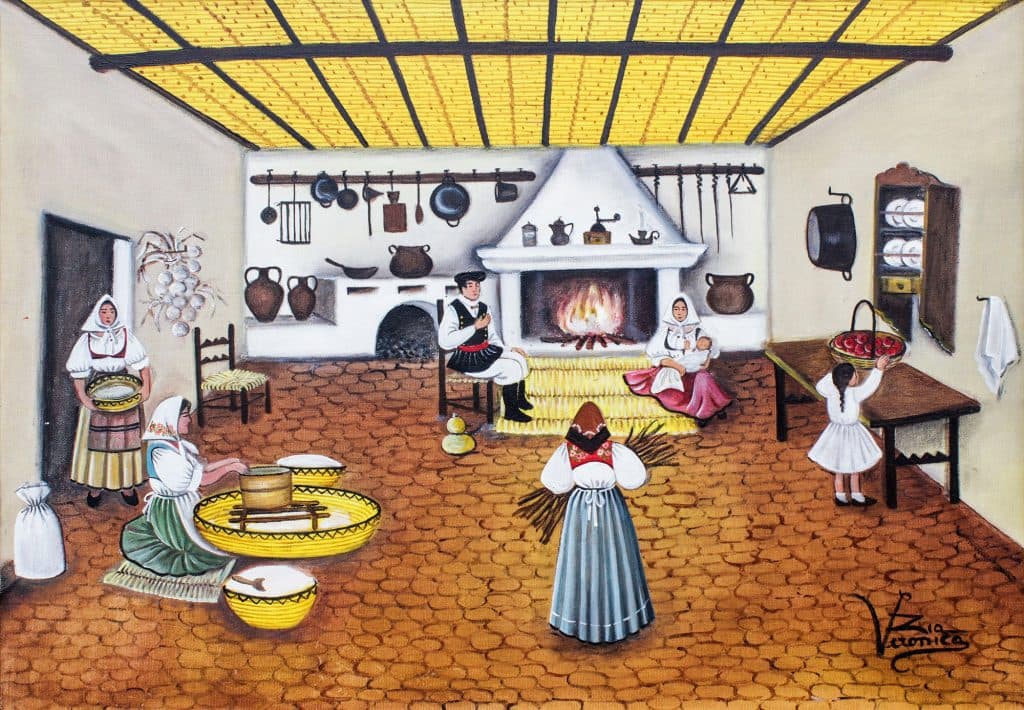 La cucina, olio su tela, 70x50 cm